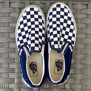 Vans Navy Checkered Slip-On Sneakers